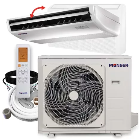 PIONEER FLOOR/CEILING 2 TON 24,000 BTU 20 SEER 208-230 V FLEX MOUNT DUCTLESS INVERTER MINI SPLIT A/C HEAT PUMP FULL SET W/ 16 FT KIT