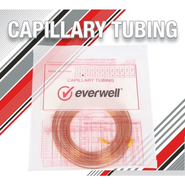 EVERWELL CPT-054-100, .054 X .106 INCH X 100 FT, COPPER, CAPILLARY TUBING, COIL