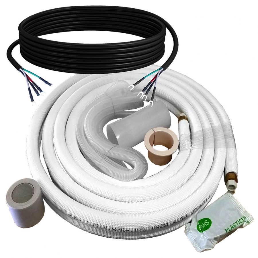 PIONEER 1/4 X 3/8 INCH X 10 FT MINI SPLIT PIPING COPPER INSULATED LINE SET INSTALLATION KIT