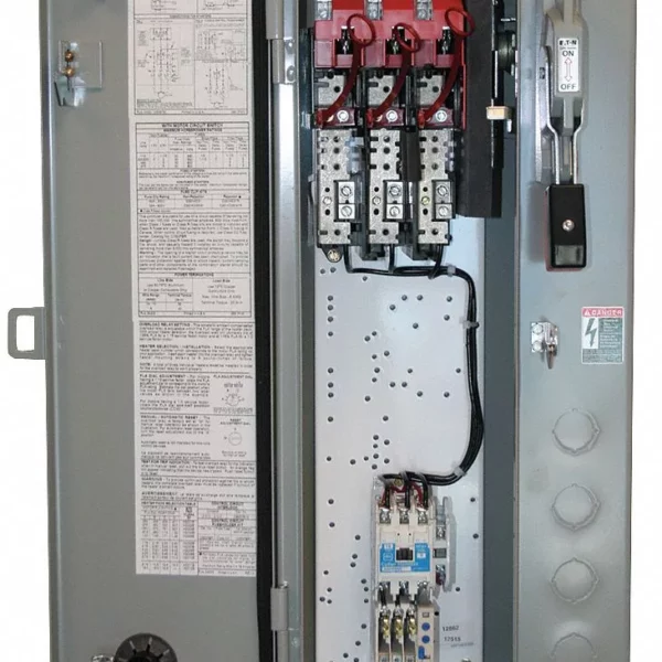 EATON FREEDOM ECN22 COMBO FULL VOLT NON REVERSING CIRCUIT BREAKER NEMA ENCLOSED MOTOR CONTROL STARTER, 120/110 VAC V COIL, 3 POLES, NEMA 1 ENCLOSURE