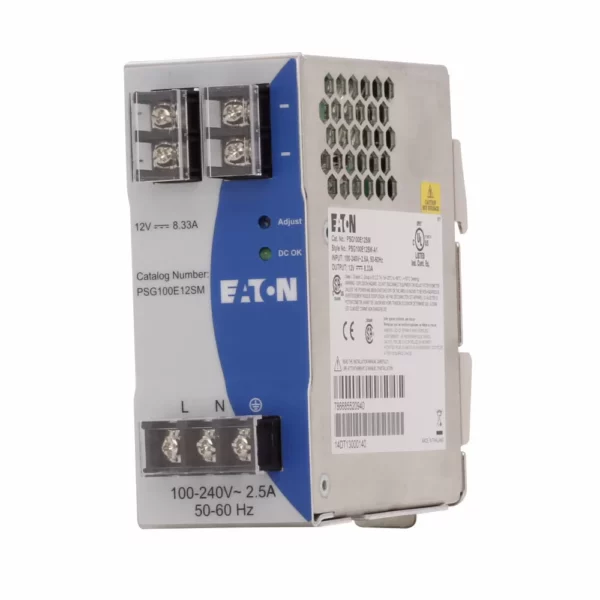 EATON 1 PHASE POWER SUPPLY 100 TO 240 VAC INPUT 12 VDC OUTPUT 100 W POWER RATING