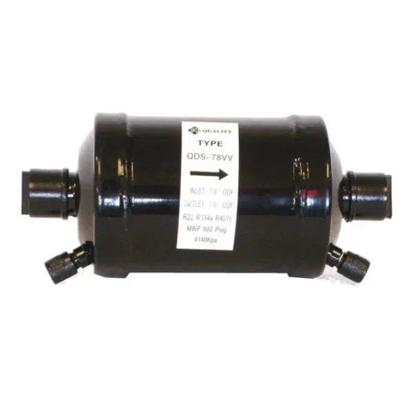 QE 7/8 INCH SUCTION LINE FILTER DRIER W/ DUAL ACCESS VALVES