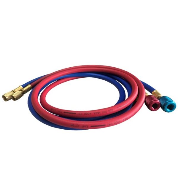 QE QH4-60ABB, 60 INCH, R410A, MANIFOLD HOSE, REFRIGERANT CHARGING, ANTI BLOW BACK, REPLACEMENT SET