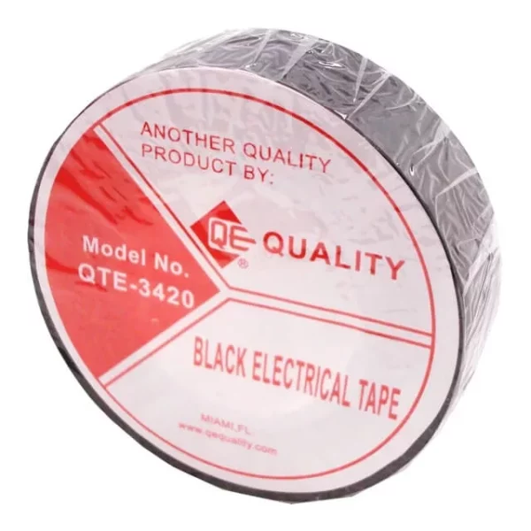 QE BLACK ELECTRICAL TAPE 3/4 INCH x 60 FT PVC 22 LBS. TENSILE (10 UNITS/ORDER)