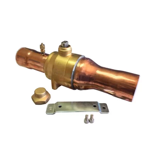 QE 1-1/8 INCH ODS BALL VALVE WITH WELDED 1/4 INCH ACCESS VALVE / SOLDER