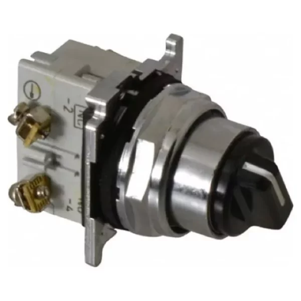 EATON 30-1/2 MM MOUNT HOLE, 2 POSITIONS, KNOB OPERATED, SELECTOR SWITCH WITH CONTACT BLOCKS