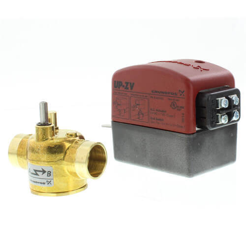 GRUNDFOS 1/2 INCH SWEAT UPZV 2 WAY NORMALLY CLOSED ZONE VALVE WITH END