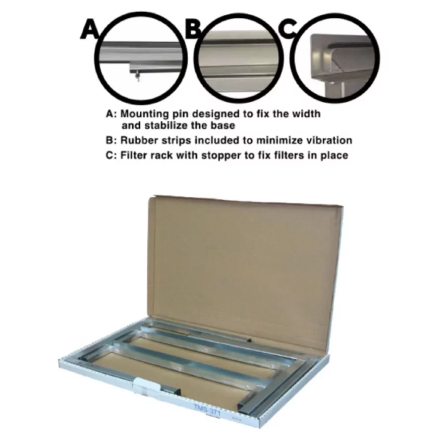 BMP 24 INCH HEIGHT ADJUSTABLE AIR HANDLER STEEL STAND W/ FILTER RACK