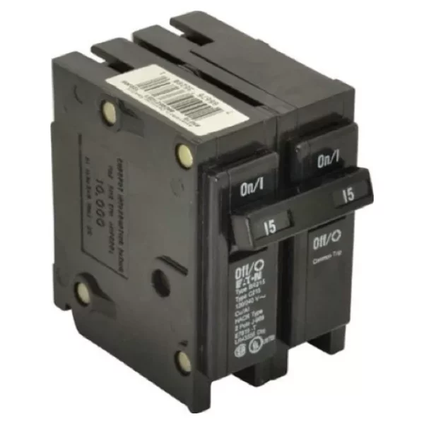 EATON 15 AMP, 120/240 VAC, 2 POLE, PLUG IN TYPE BR CIRCUIT BREAKER