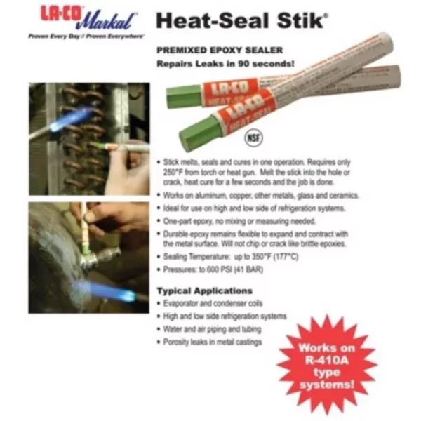 LACO HEAT SEAL STICK EPOXY SEALER 11.7 G PEN W/ COUNTER DISPLAY (12 UNITS/ORDER)