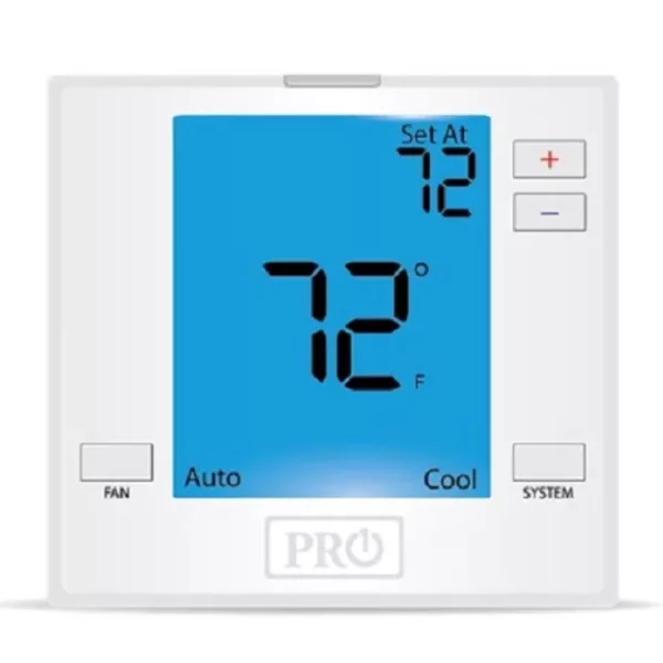 PRO1 IAQ T751, 24 V, 3H/2C, LOW VOLTAGE THERMOSTAT, HEAT AND COOL, CONVENTIONAL AND HEAT PUMP, NON PROGRAMMABLE