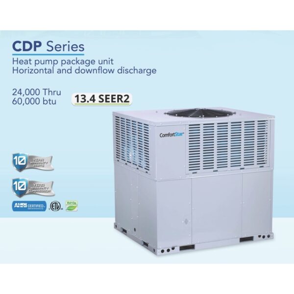 COMFORT STAR 4 TON, 48000 BTU, 13.4 SEER2, COMMERCIAL ROOFTOP, A/C PACKAGED UNIT, HEAT PUMP, 208-230 V, 1 PH, 60 HZ