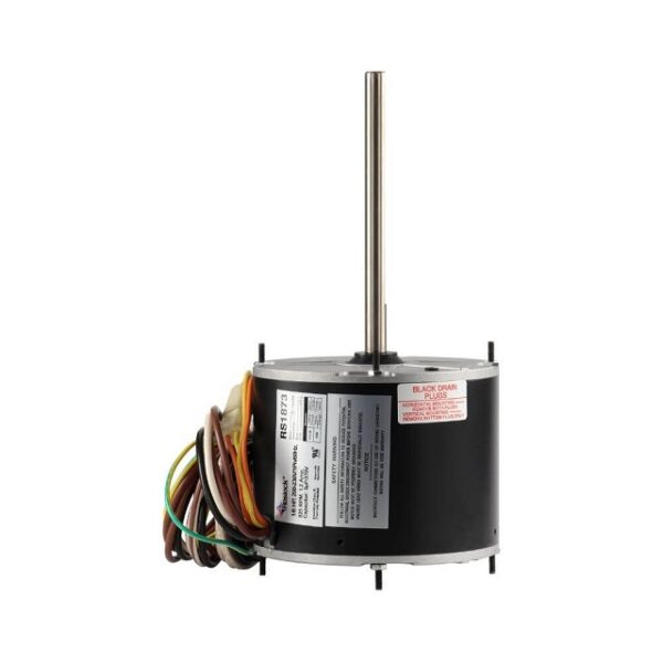 Rostock RS1874, 1/4 HP, 825 RPM, 208-230 V, 1 Ph, 60 Hz, 1/2 Inch Shaft, Condenser Fan Motor