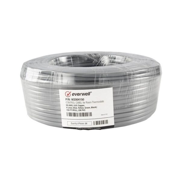 EVERWELL W2006150, 20 AWG CONTROL CABLE FOR ROOM THERMOSTATS, .81 COPPER, 6 LINES, 150 FT PER ROLL