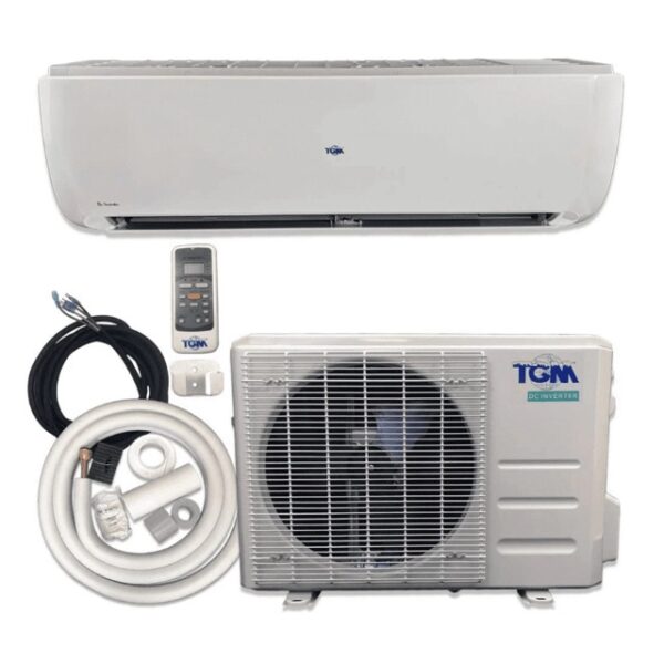 TGM, 2 TON, 24000 BTU, 18 SEER, 208-230 V, DUCTLESS, MINI SPLIT, INVERTER, A/C, HEAT PUMP, FULL SET W/ 10 FT KIT