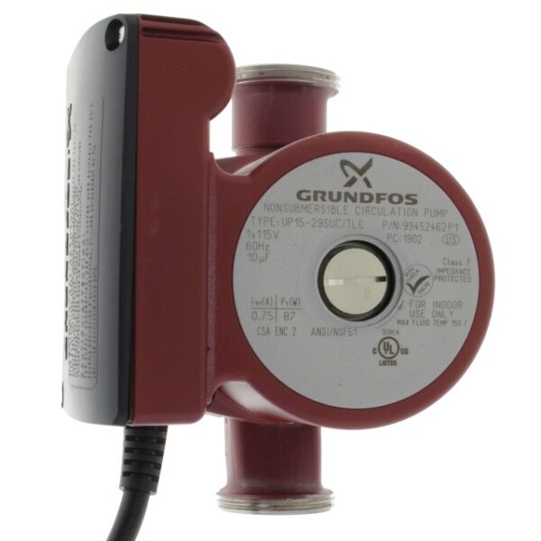 Grundfos 99452462, UP15-29SUC/TLC, Circulator Pump, 1/12 HP, 115 V, Union Connection Ready, Cord Attached