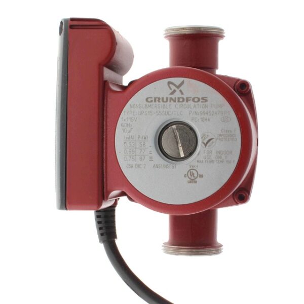 Grundfos 99452479, UPS15-55SUC/LC, 3-Speed, Stainless Steel, Circulator Pump, w/ Line Cord, 115 V, 1/15 HP