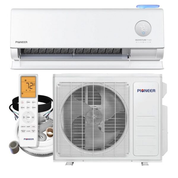 Pioneer Quantum Fresh 12,000 BTU 24 SEER2 High-Wall Ductless Mini-Split Fresh Air Conditioner Inverter Heat Pump with 16 Ft. Kit