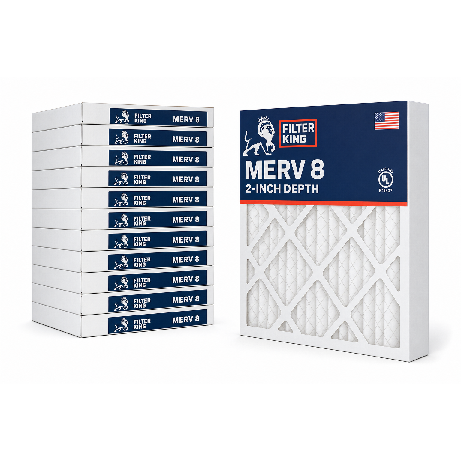 20x20x2 MERV 8 Air Filter — 12-Pack