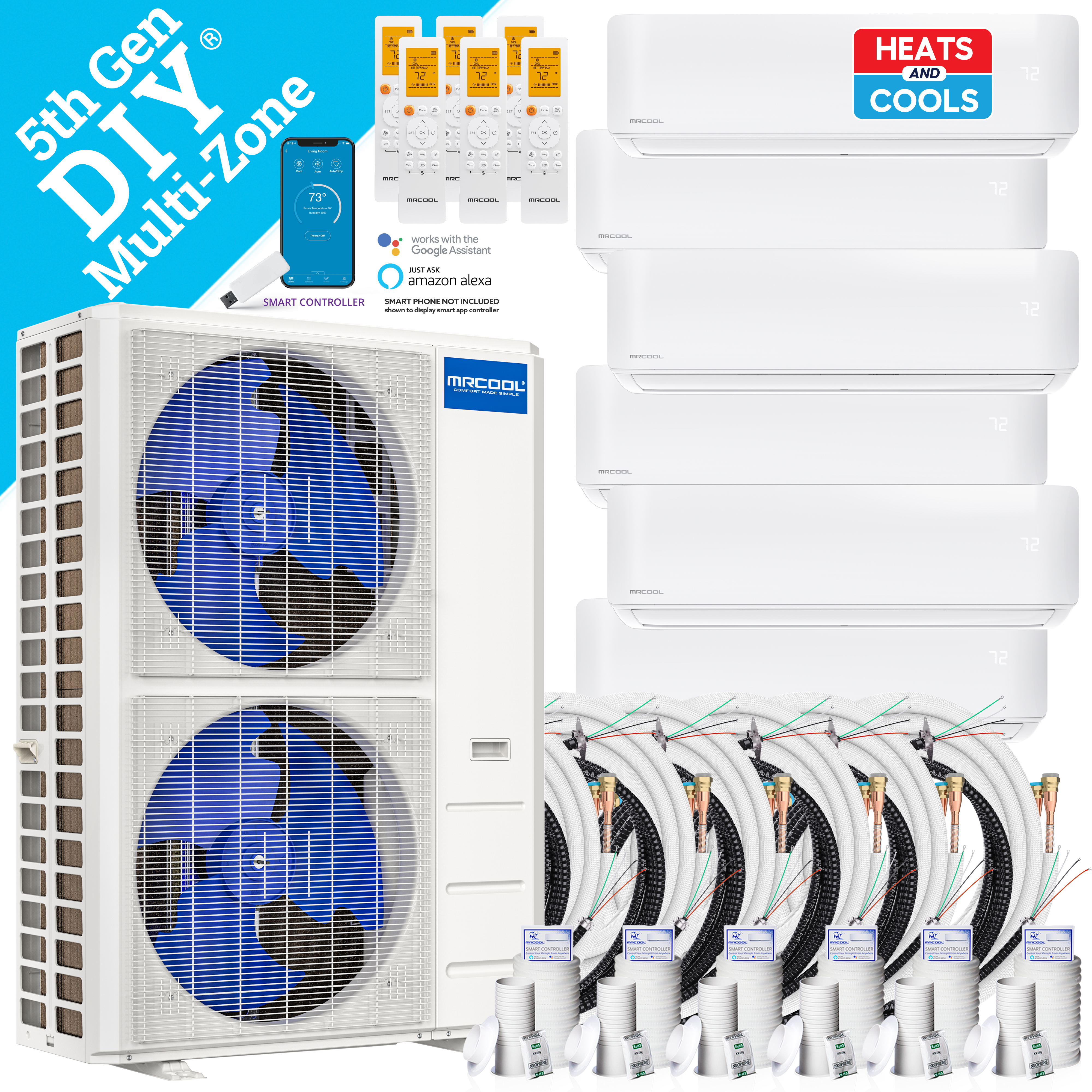 MRCOOL DIY-MULTI6-48HP230D-O DIY-MULTI6-48HP230D-O DIY 5th Gen 6-Zone 48K BTU 230V Multi-Zone Condenser - view 3