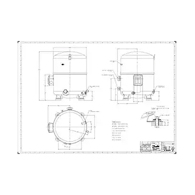 DANFOSS MT100-3VI, 8 TON, 95,900 BTU R22 RECIPROCATING COMPRESSOR, 200-230 V, 3 PH, 60 HZ
