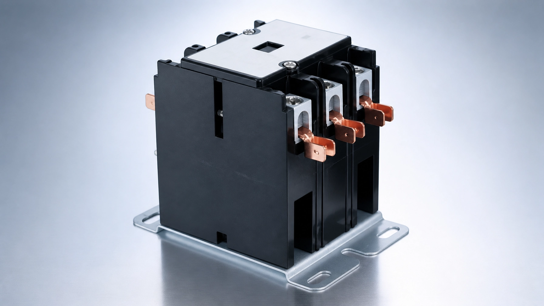 A heavy-duty HVAC contactor, often used in conjunction with or replaced by modern VFD panels.