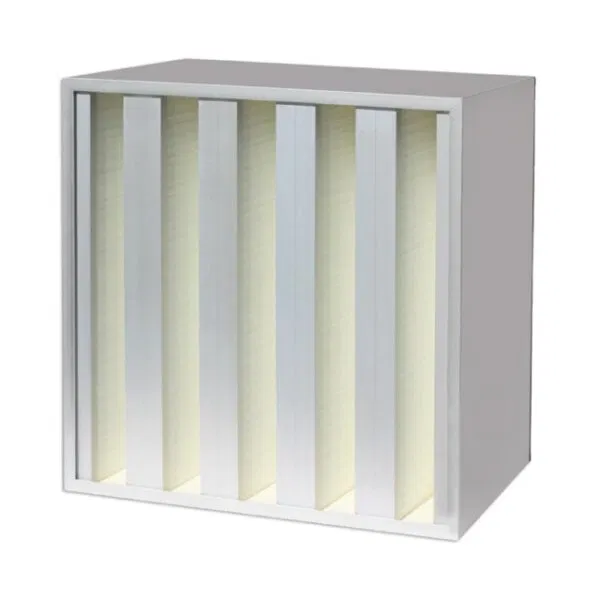 Compact V-bank HEPA filter