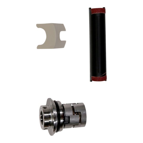 Grundfos 96525457 HQBE shaft seal kit for CR/CRN 32, 45, 64, 90 pumps, showing cartridge seal, grinding device and mounting guide
