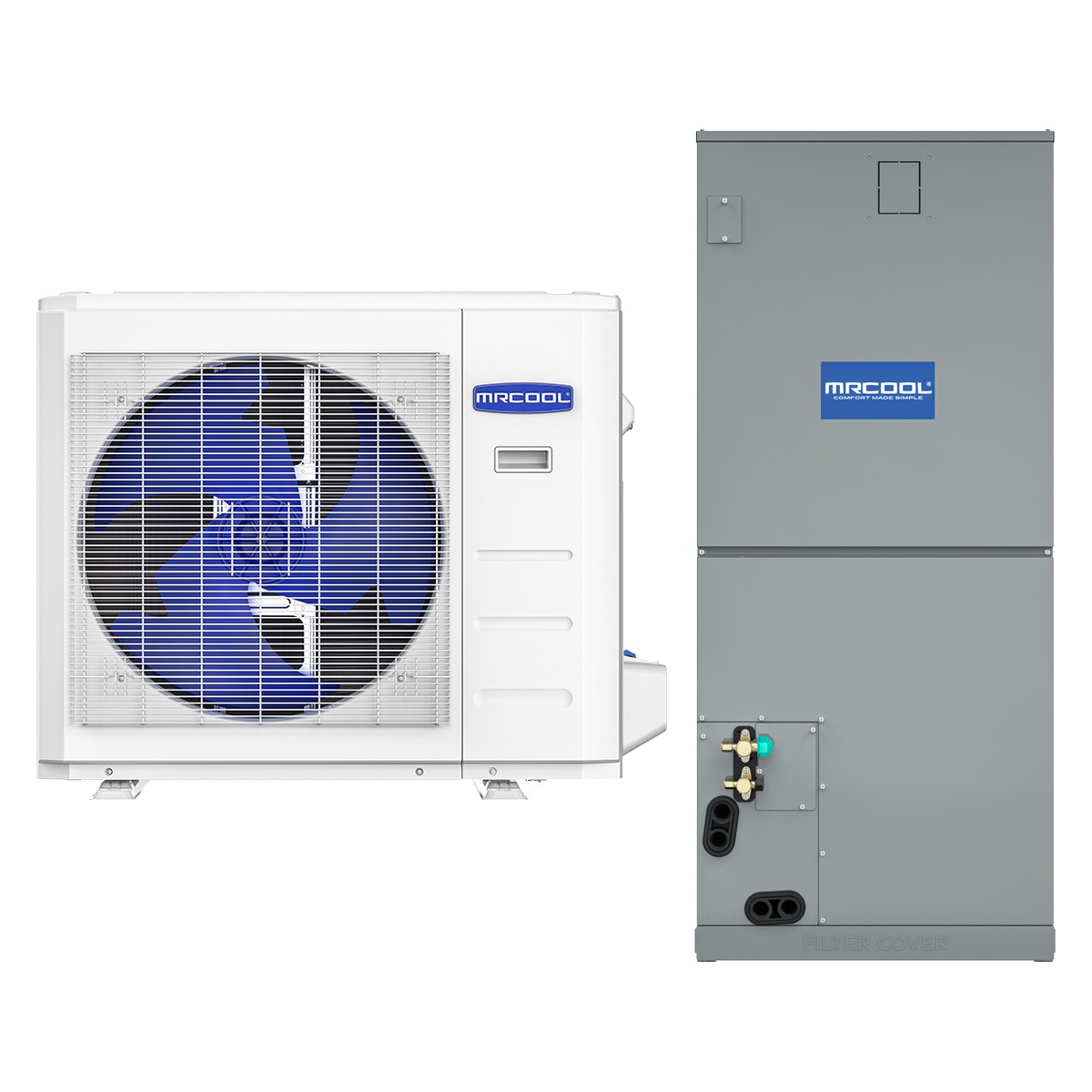 MRCOOL CENTRAL-24-HP-230B00-O 2 Ton 23,000 BTU Complete Central Ducted Heat Pump System — condenser and air handler