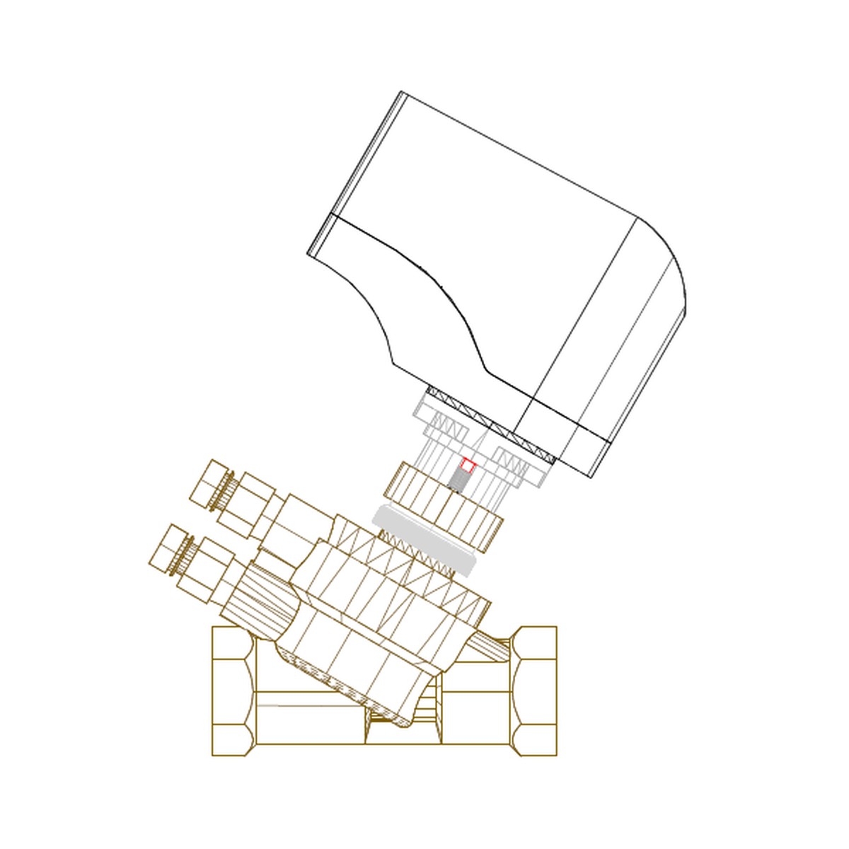HCi T92 PICV with VM000-500 0-10V actuator drawing